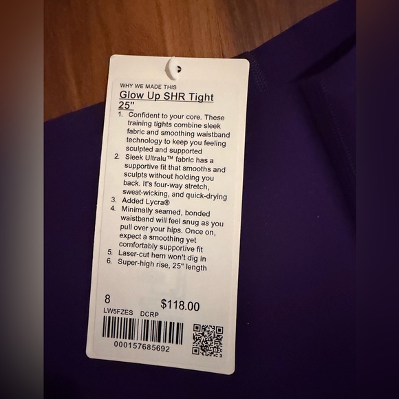 Lululemon 25” Glow Up Leggings, sz 8, brand new with tags - Picture 3 of 3